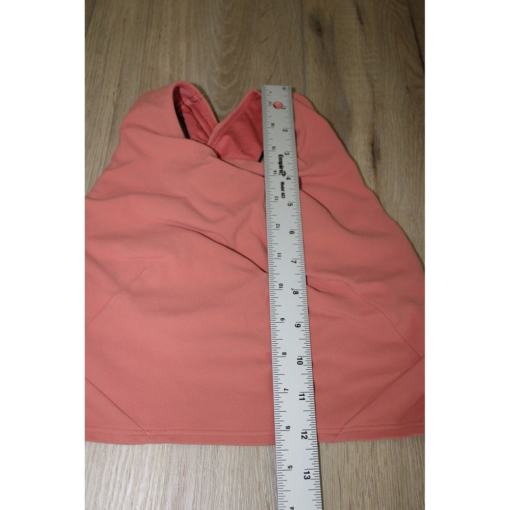 Lululemon High Neck Cross Back Cropped Tank Top Coral Pink Orange Size 2-4 - Picture 4 of 5